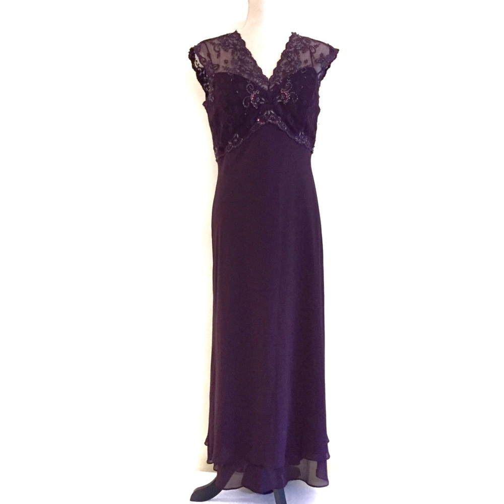 Purple Maxi Dress Beaded